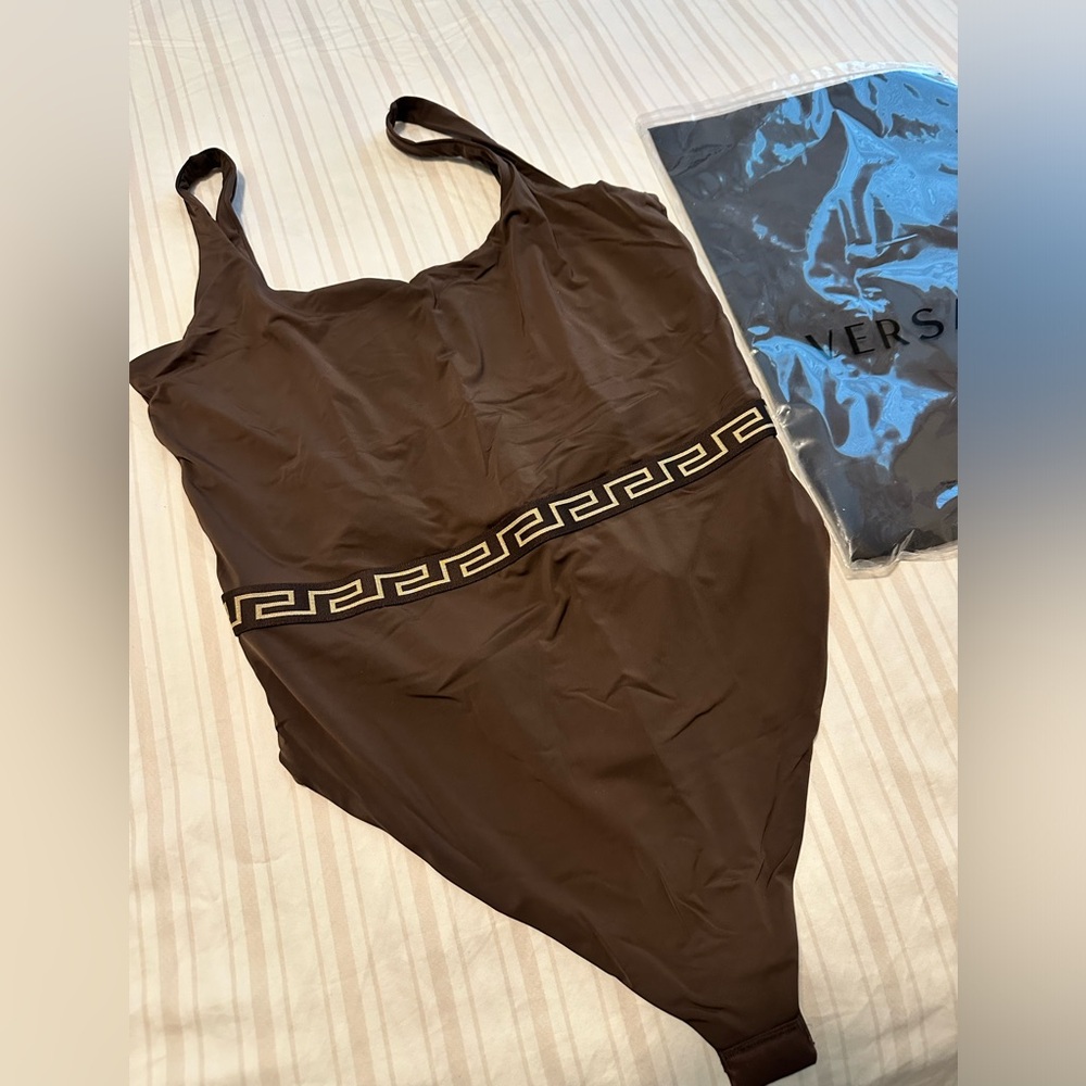 Versace Greca Brown Bodysuit  NWT - Picture 4 of 10